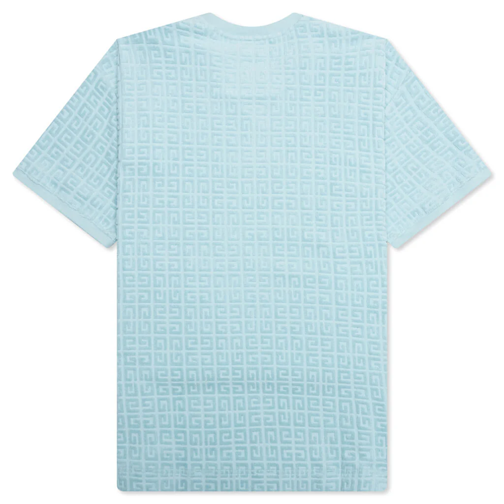 4G Cotton Towelling T-Shirt - Sky Blue - Image 2