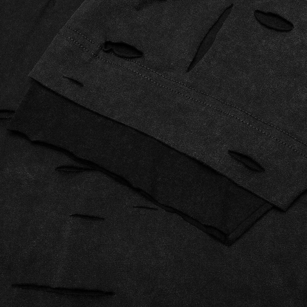 2 Layer Classic Fit Hole T-Shirt - Faded Black - Image 5
