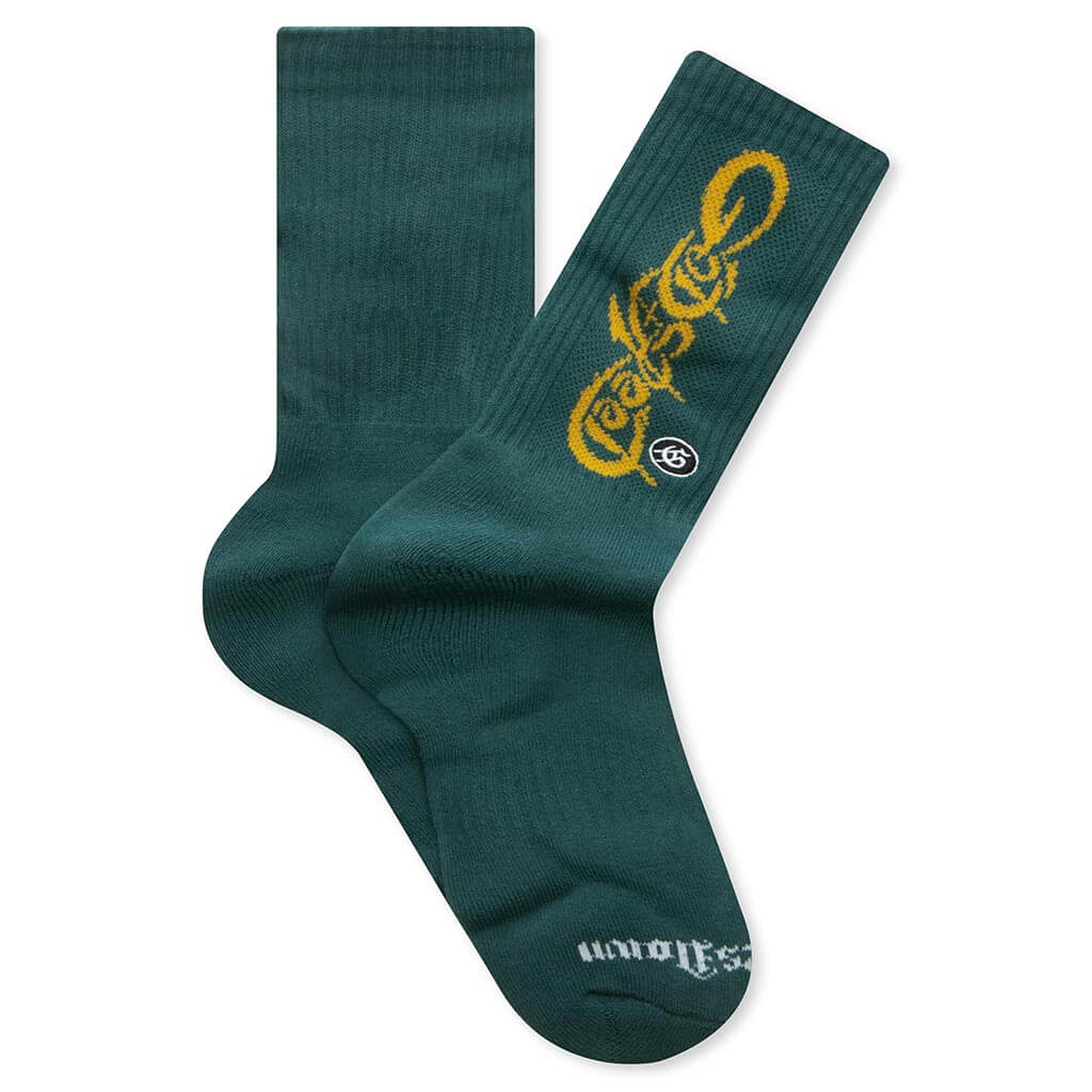 New Age Logo Sock - Dark Green/Yellow