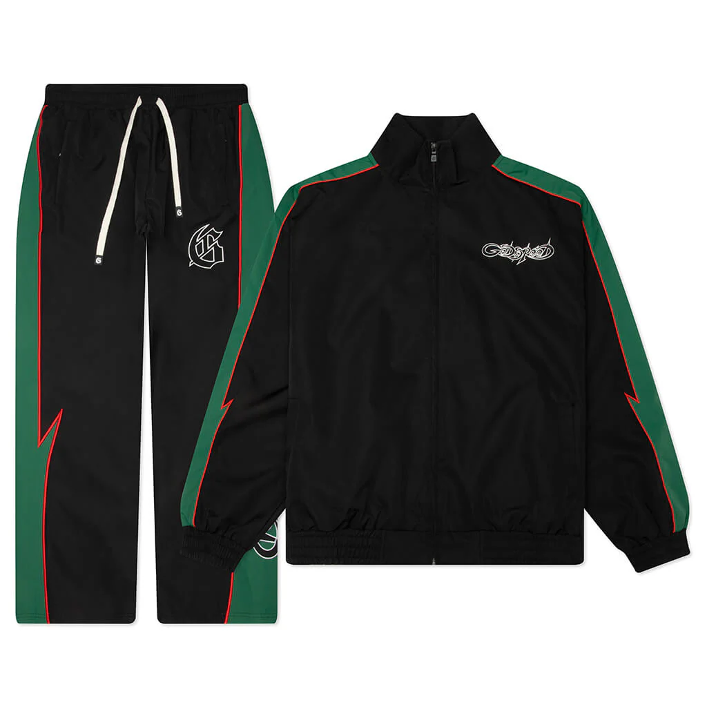 GT Tracksuit - Black/Green/Red