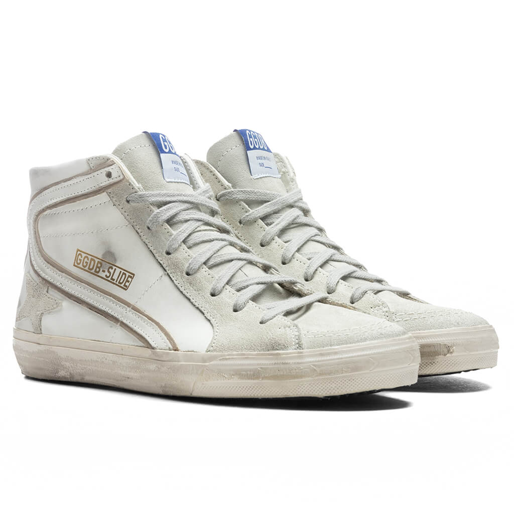 Slide Leather Sneakers - White/Ice - Image 2