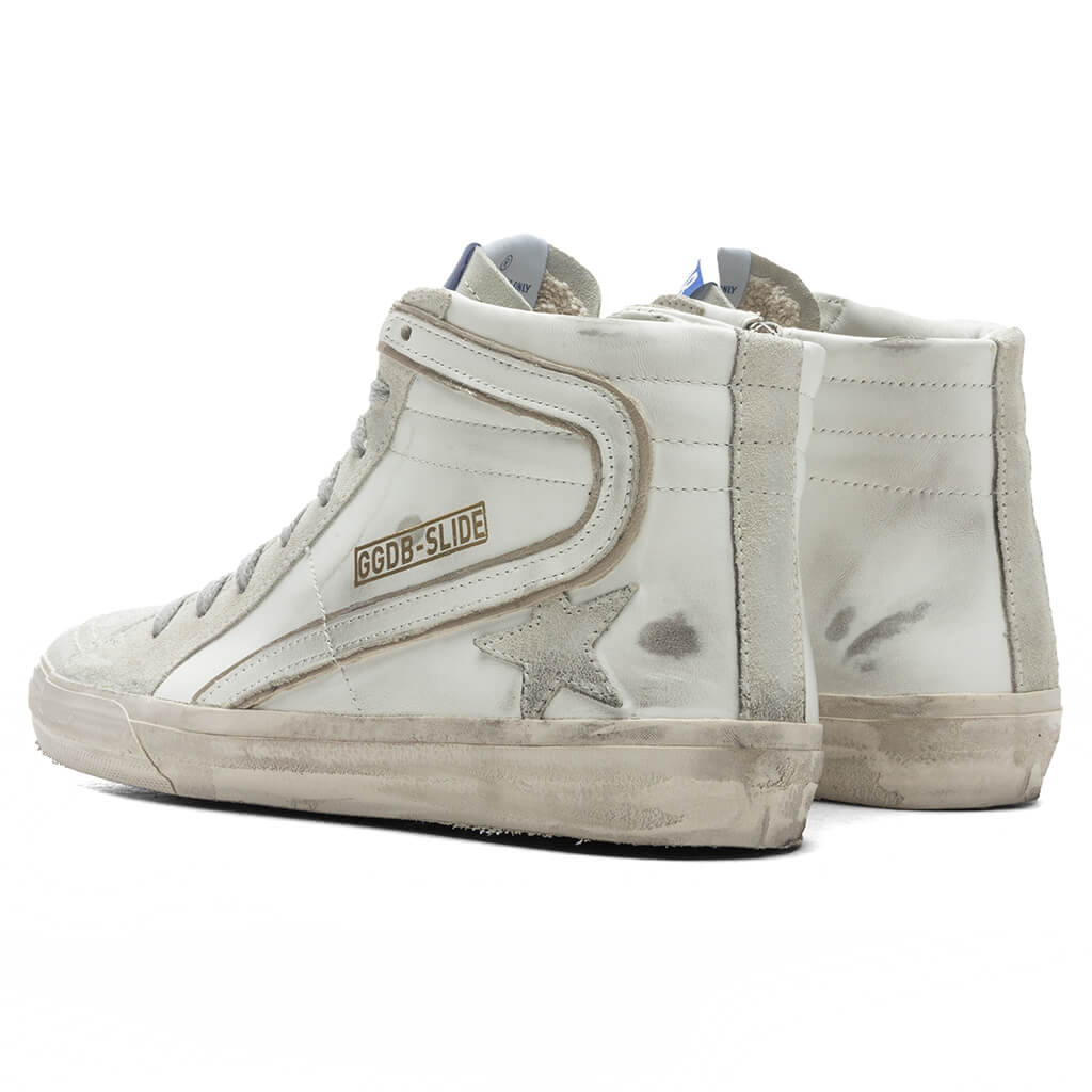 Slide Leather Sneakers - White/Ice - Image 3