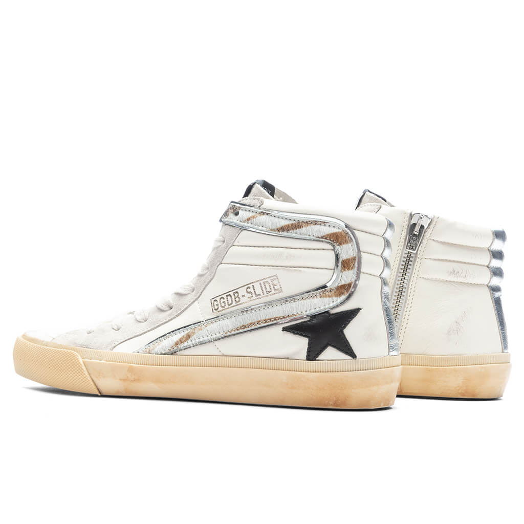 Women's Slide Leather Star - Beige/Black/Silver - Image 3