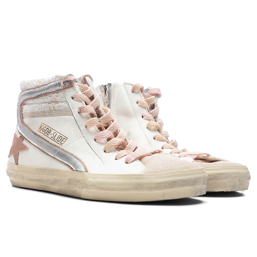 Women's Slide Suede Sneaker - White/Beige/Silver - Image 2