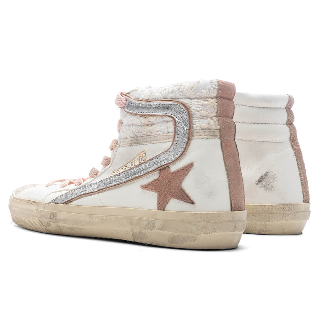 Women's Slide Suede Sneaker - White/Beige/Silver - Image 3
