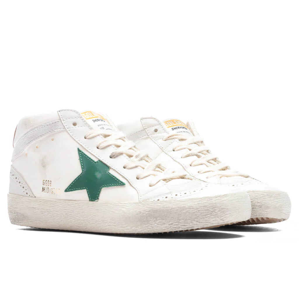 Women's Sneakers Nappa Suede Mid Star - Cream/Milky/Green - Image 2