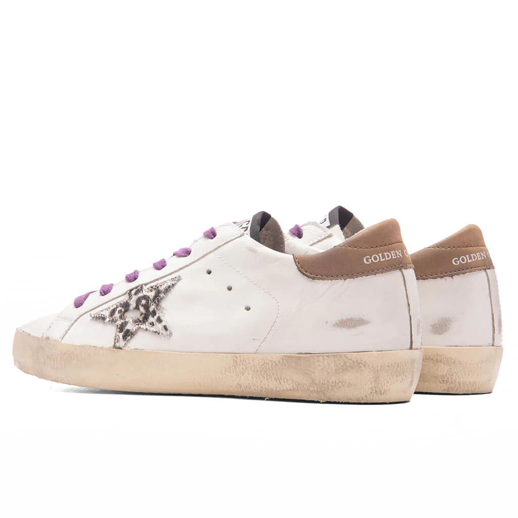 Women's Super-Star Sneakers - White/Beige Brown Leo/Brown - Image 3