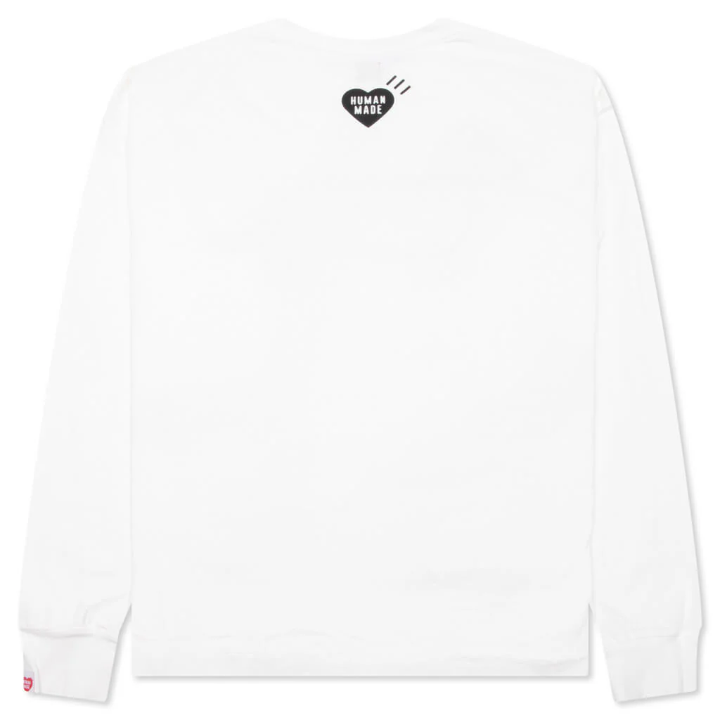 Graphic L/S T-Shirt #2 - White - Image 2