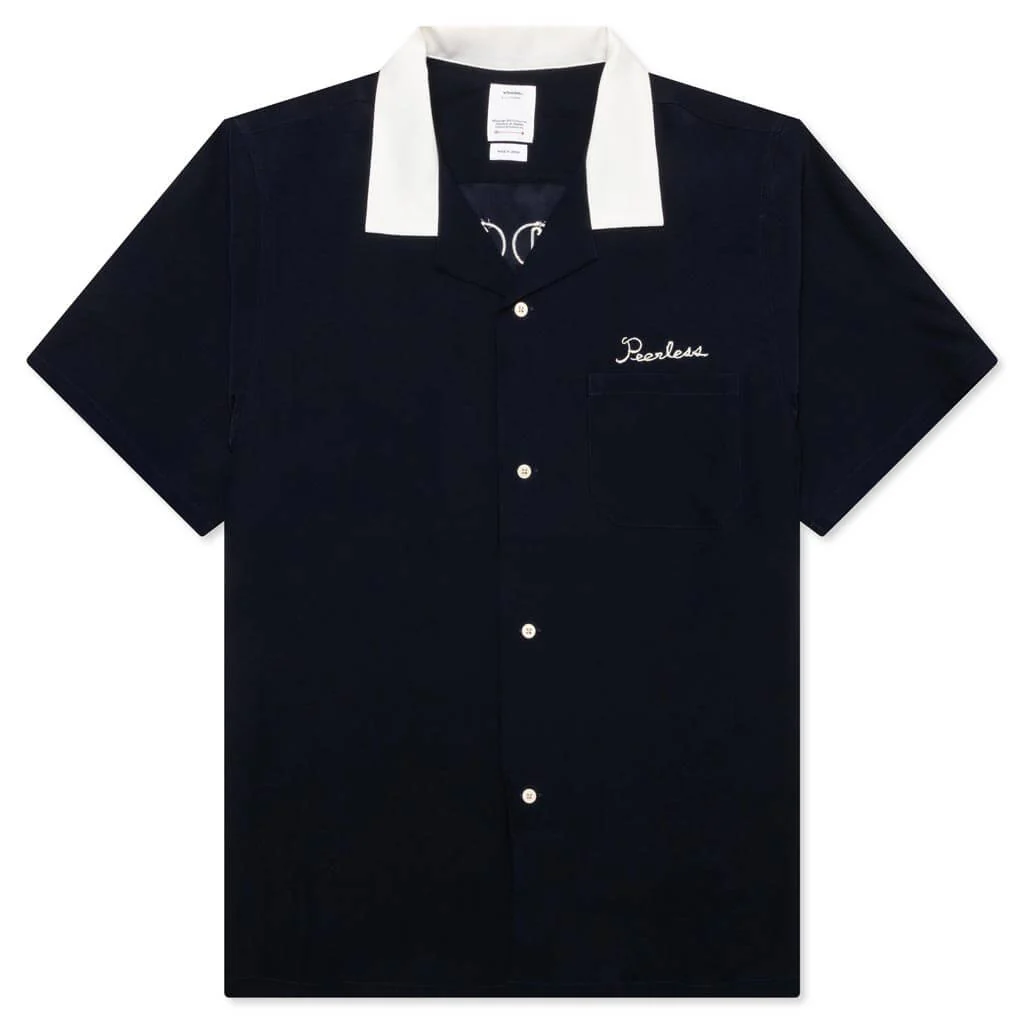 Hacking Short Sleeve Silk - Navy