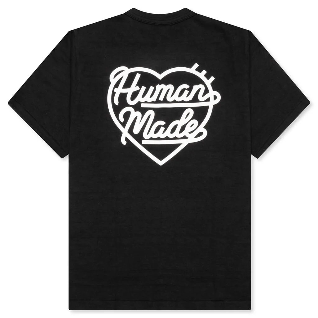 Heart Badge T-Shirt - Black - Image 2