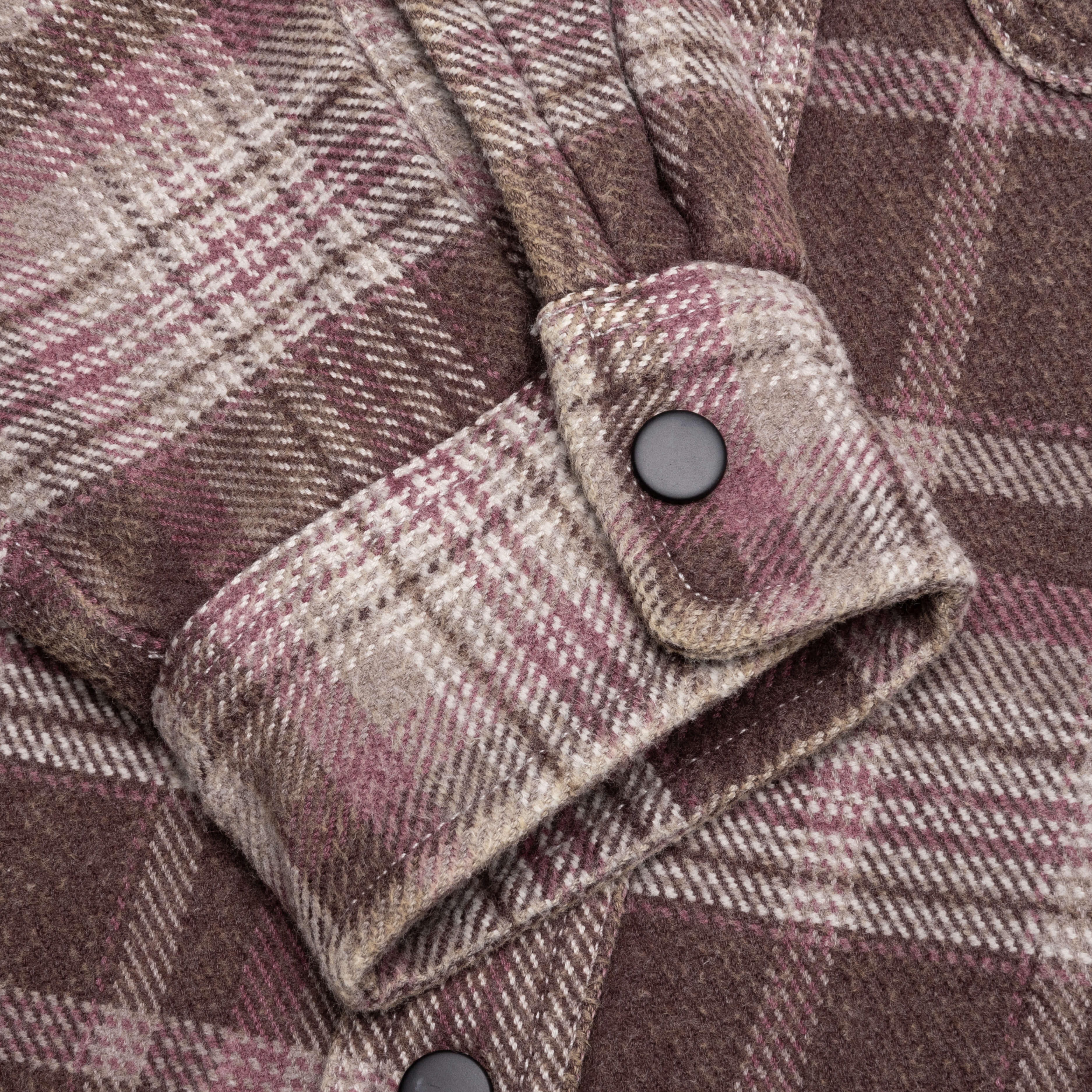 Heavy Washed Plaid Shirt - Brown - Image 5