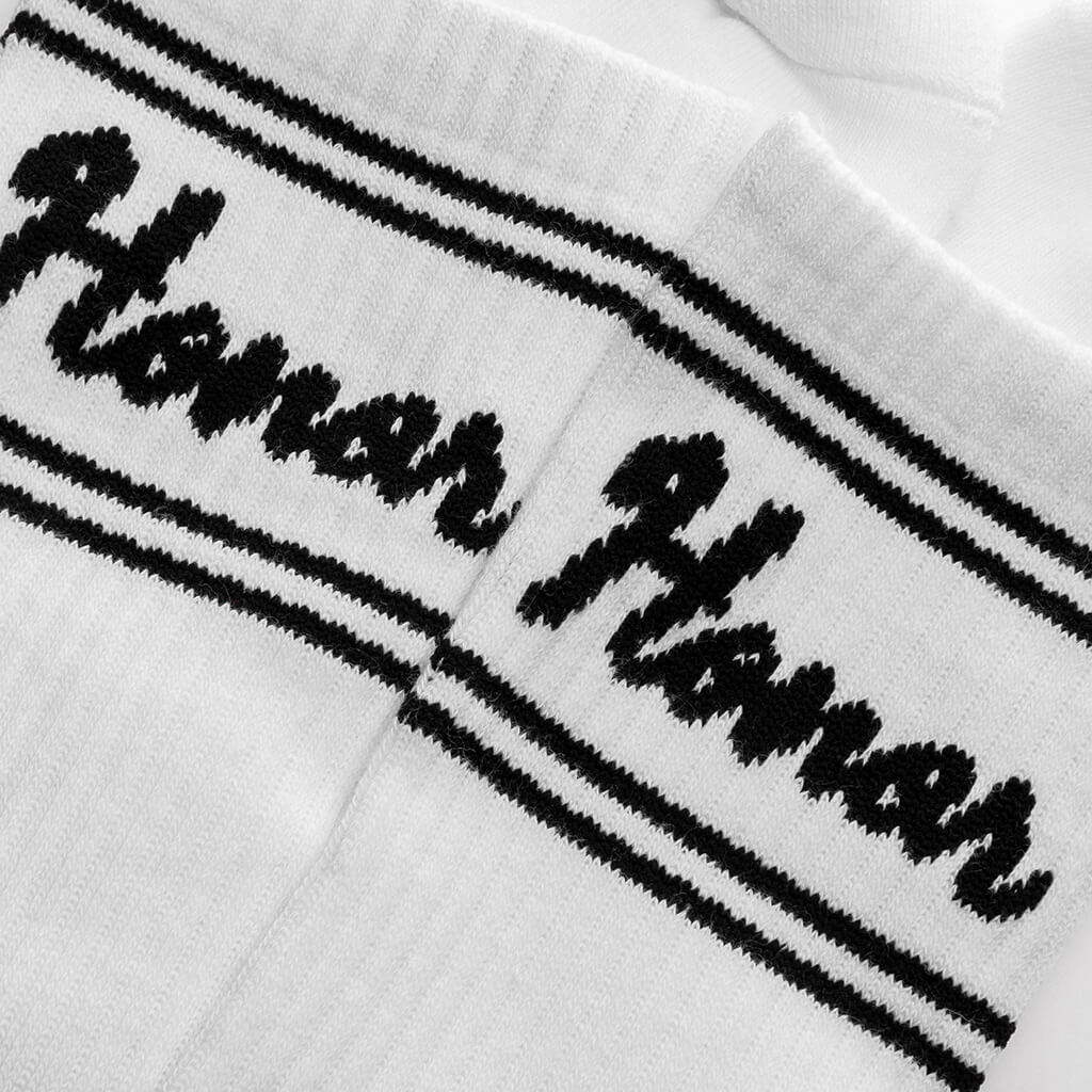 Drive In Striped Ribbed Sock - White - Image 2