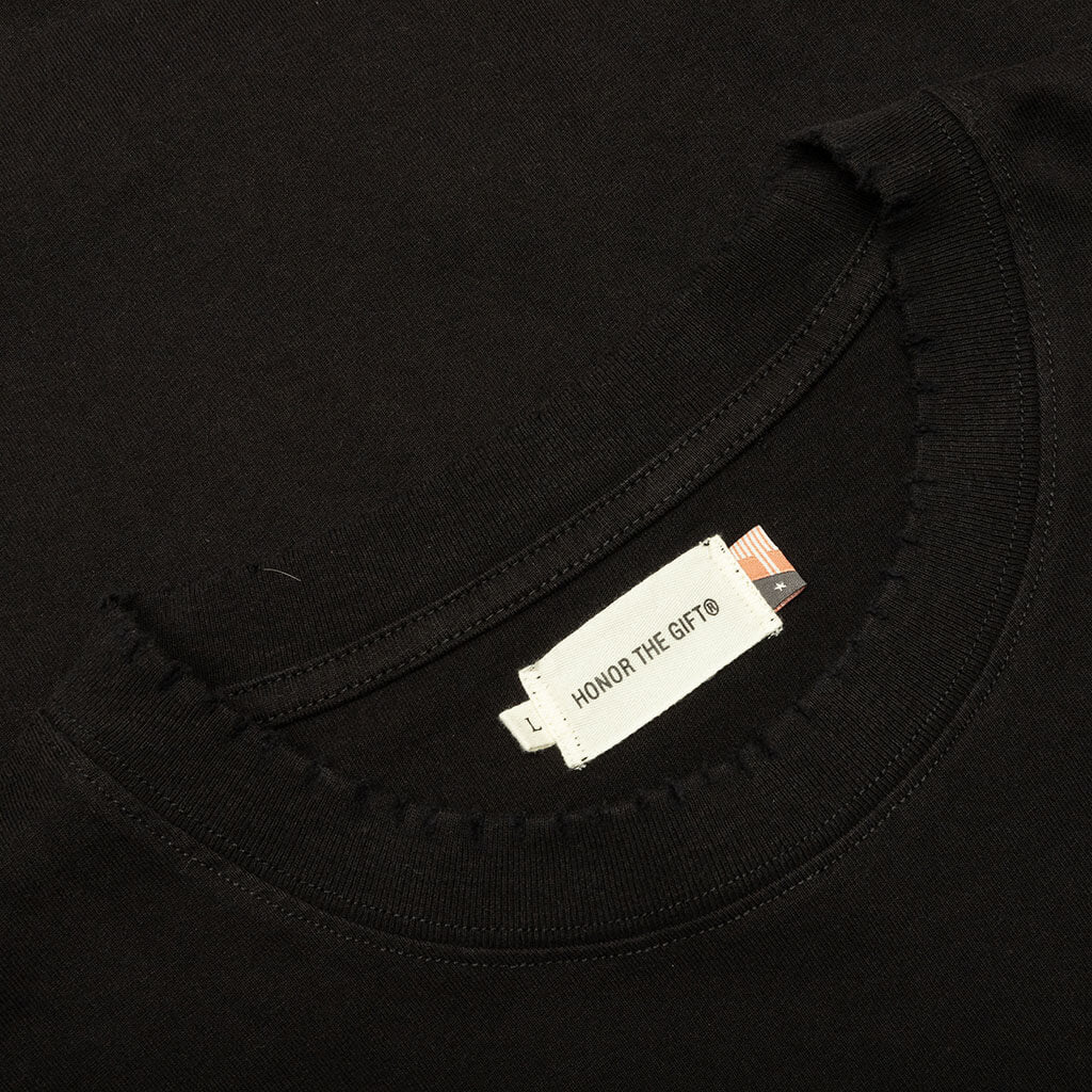Embroidered Pocket Tee - Black - Image 3