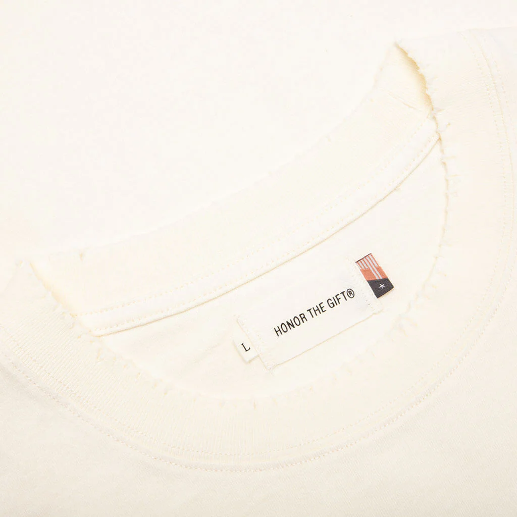 Embroidered Pocket Tee - Bone - Image 3