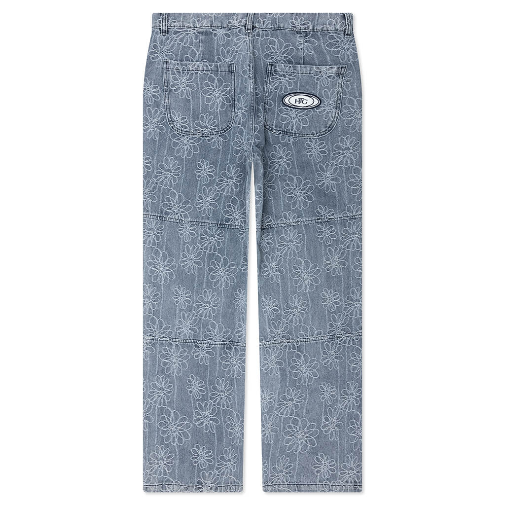 Flower Denim Pant - Light Indigo - Image 2