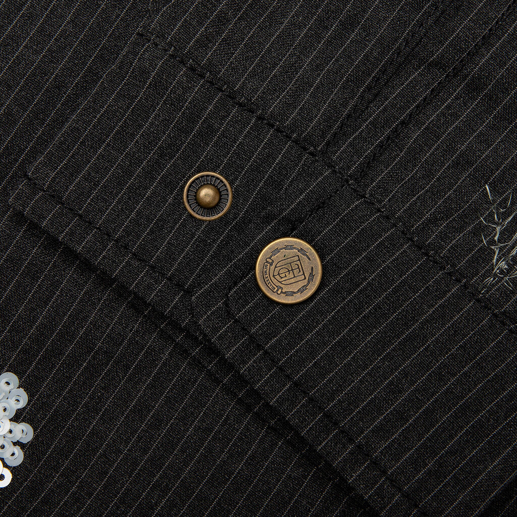 Flowers Beaded Jacket - Black - Image 5