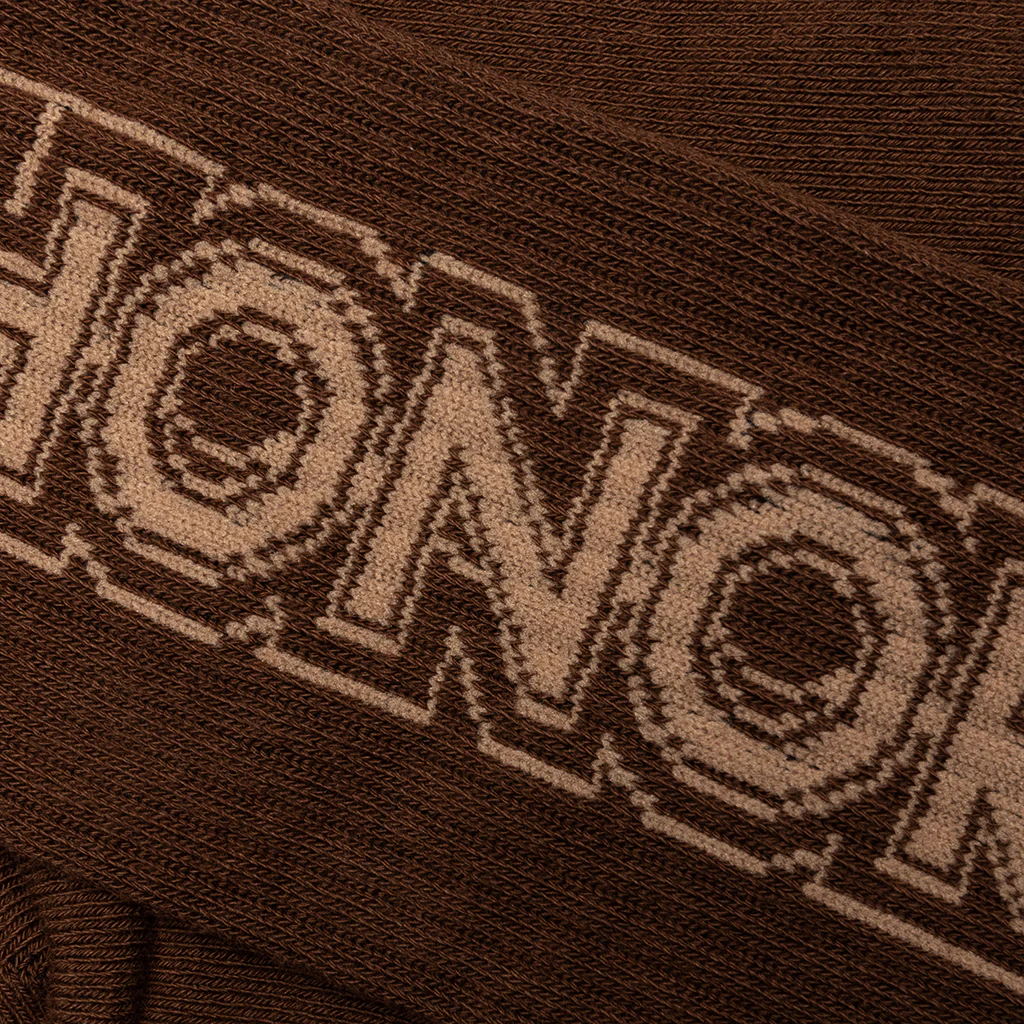 Honor Outline Logo Ribbed Sock - Brown - Image 2