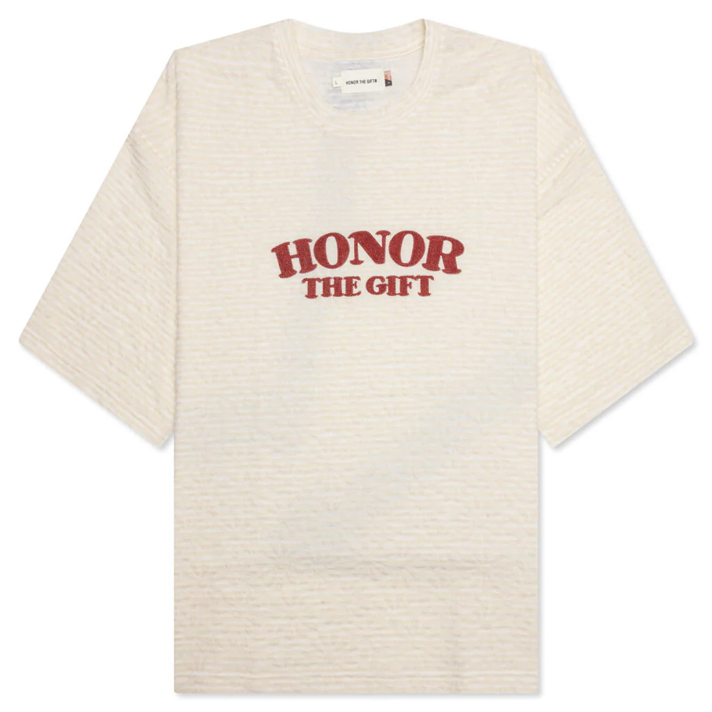 Stripe Box Tee - Bone