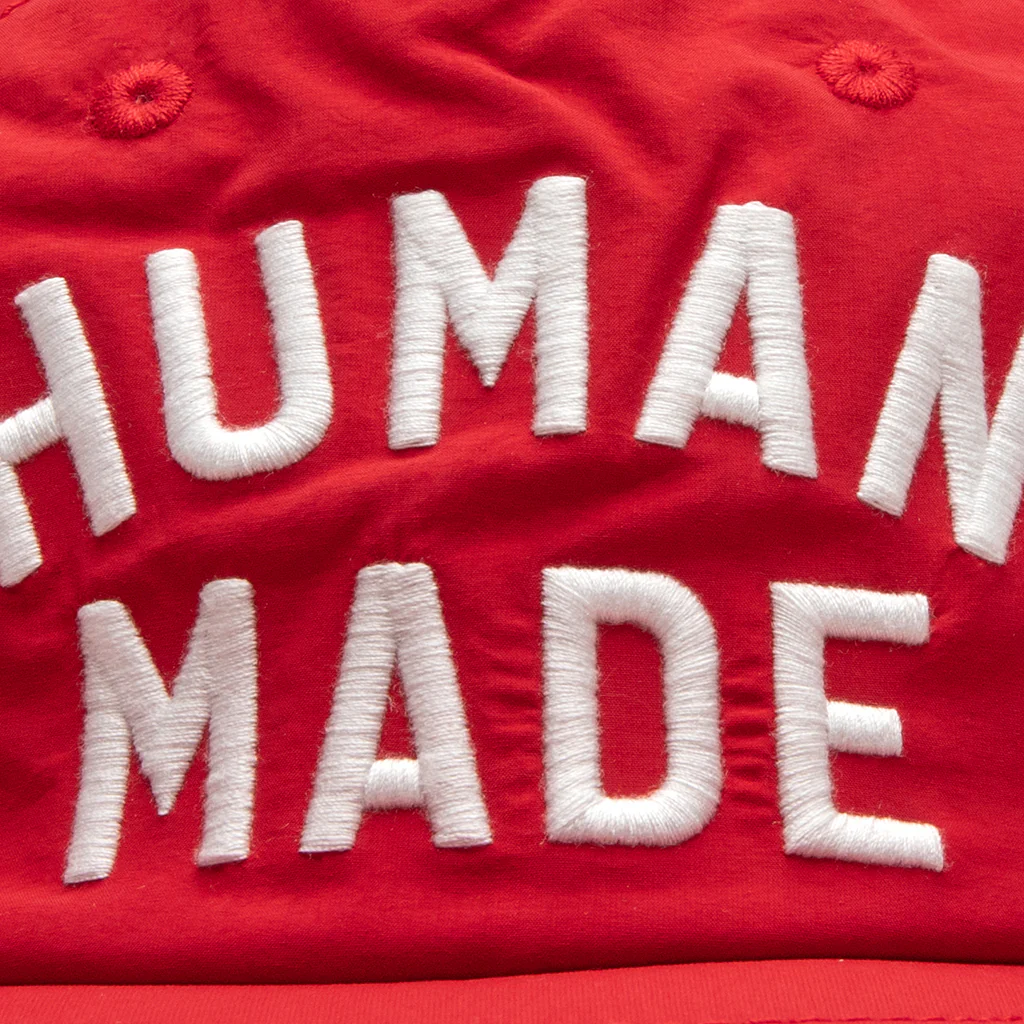 5 Panel Nylon Cap - Red - Image 2