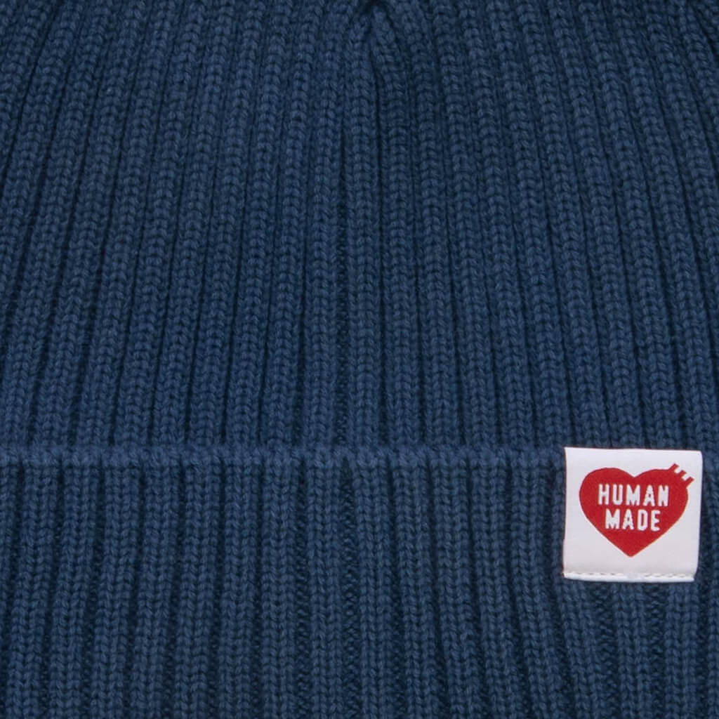 Cotton Rib Beanie - Navy - Image 2