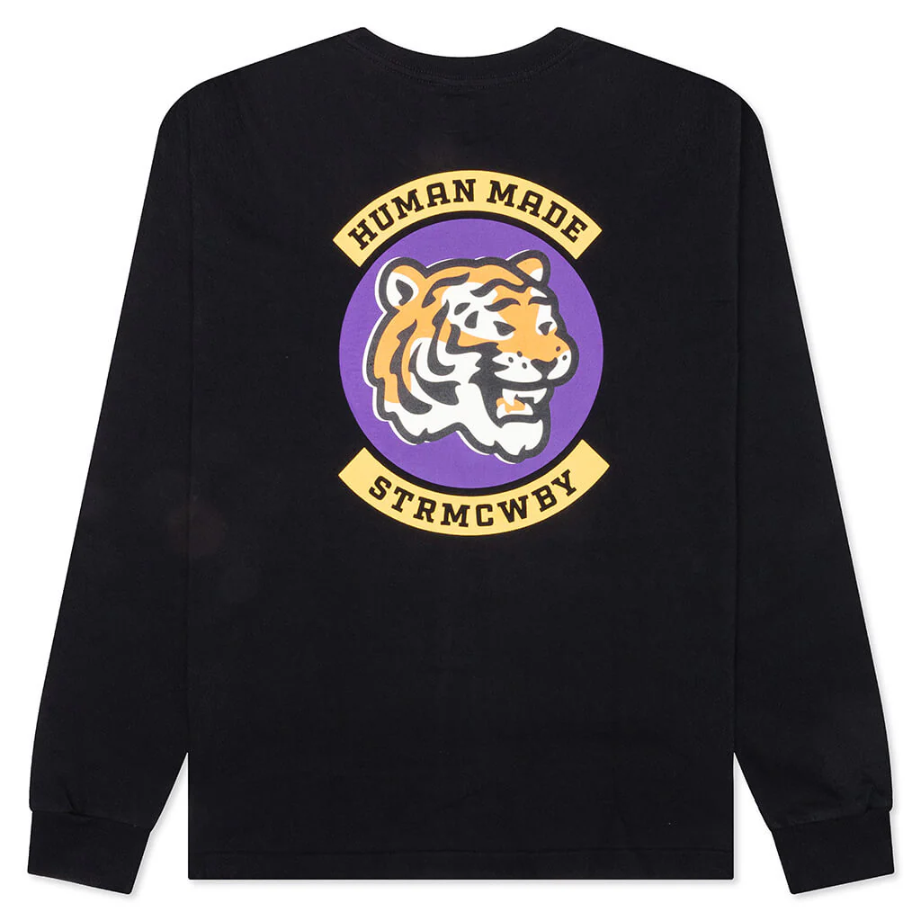 Graphic L/S T-Shirt - Black - Image 2
