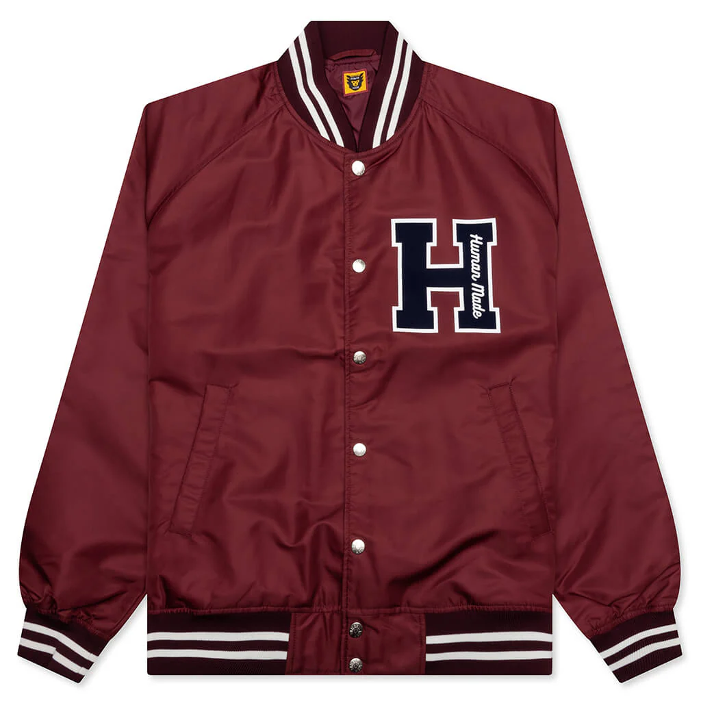 Nylon Stadium Jacket - Burgundy