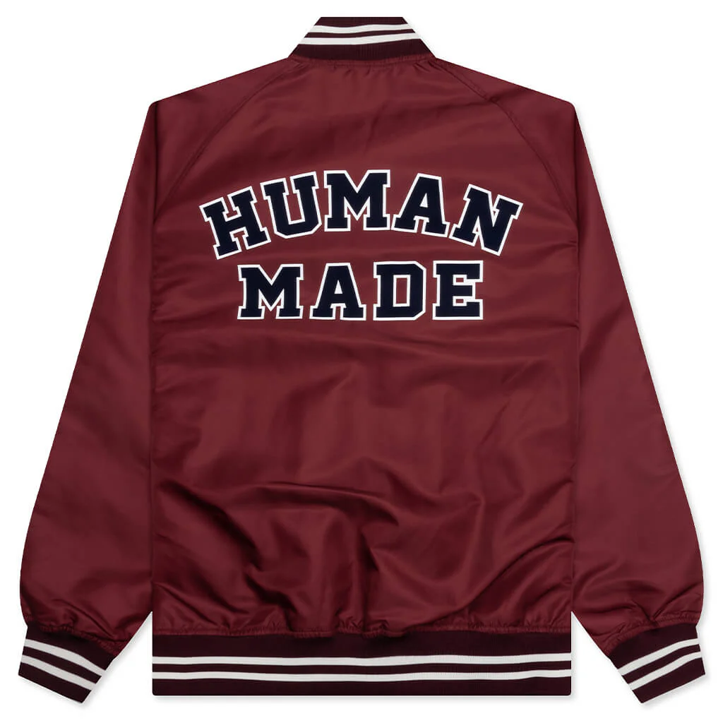 Nylon Stadium Jacket - Burgundy - Image 2