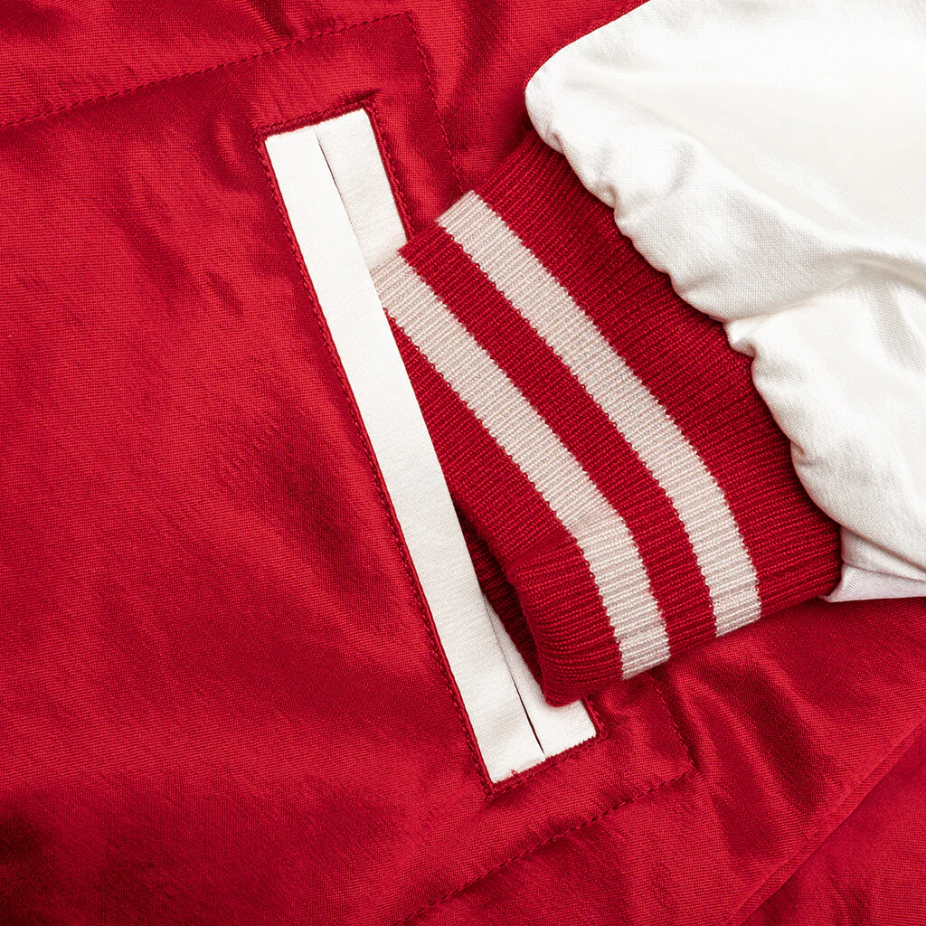 Satin Stadium Jacket - Red - Image 4