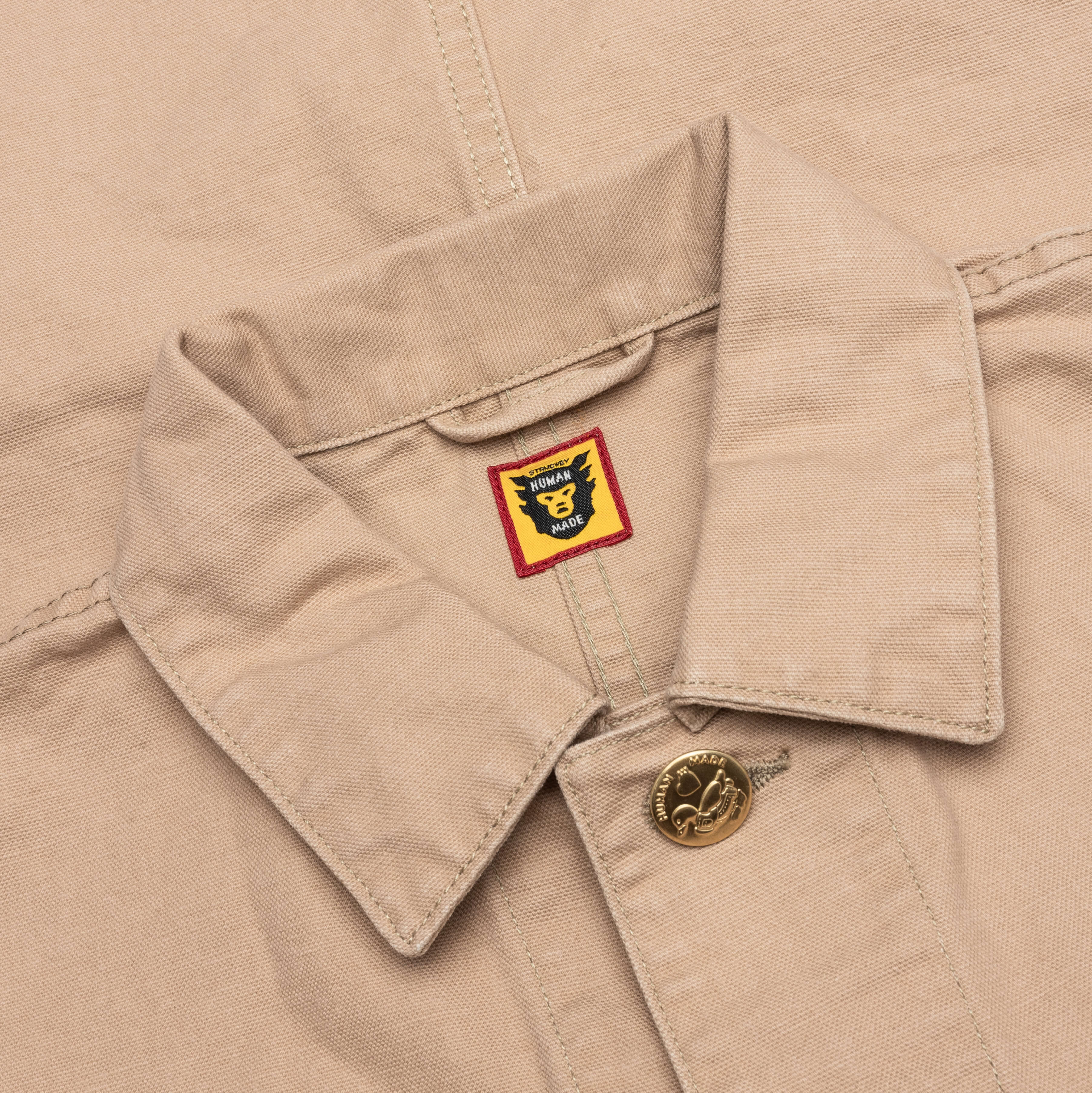 Washed Duck Coverall Jacket - Beige - Image 3