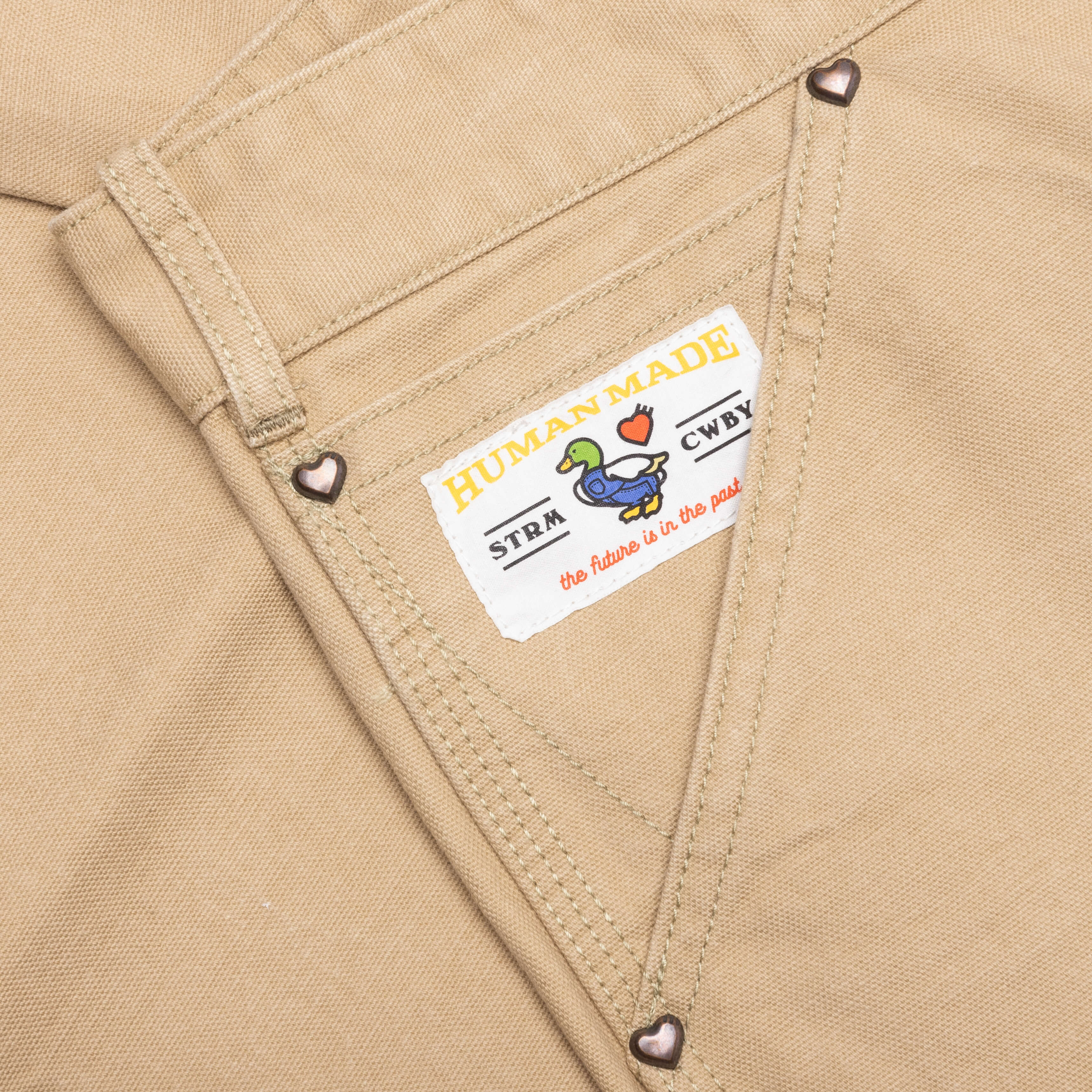 Washed Duck Work Pants - Beige - Image 4