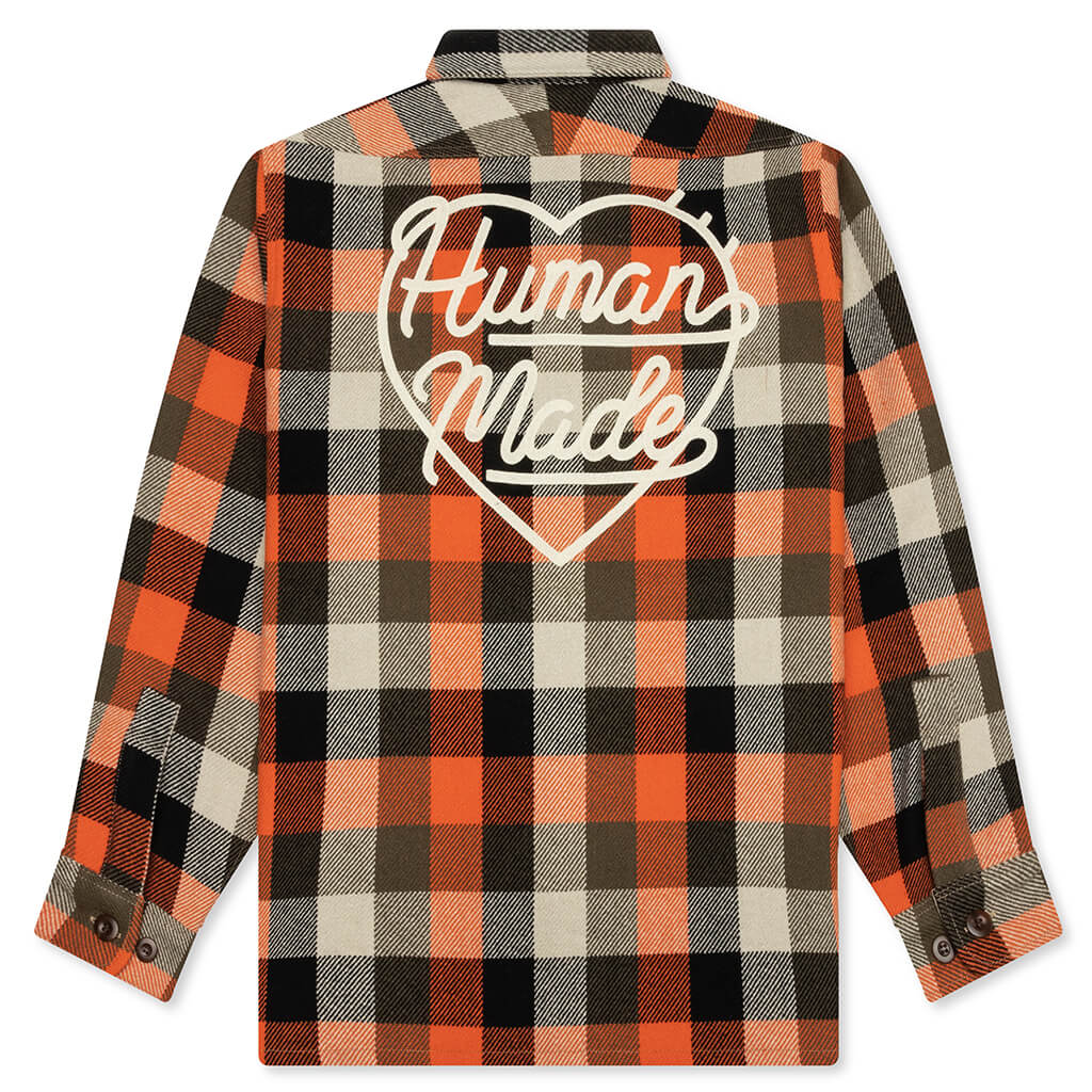 Wool Check Shirt - Orange - Image 2