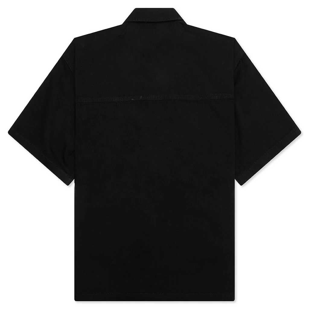 Black Dog S/S Cropped Fit Woven Shirt - Black Caramel - Image 2