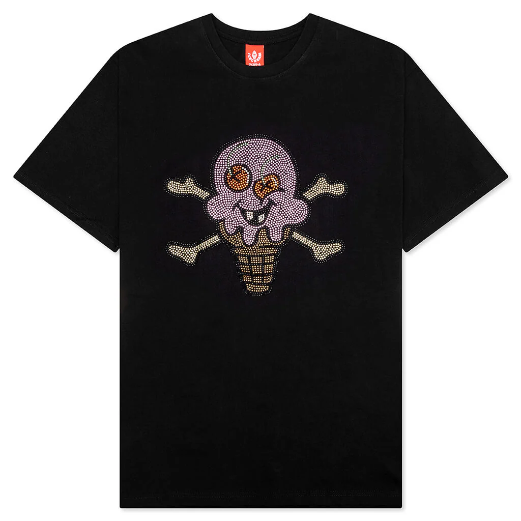 Stones Rhinestones S/S Tee - Black