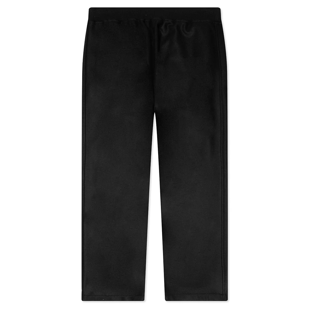 Melton Wool Trousers with Drawstring at Hems - Black - Image 2