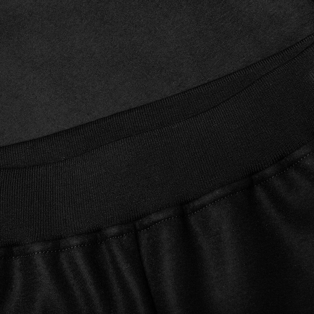 Melton Wool Trousers with Drawstring at Hems - Black - Image 3
