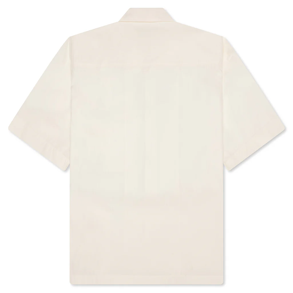 Glass Finish Cotton Poplin Shirt - Eggshell - Image 2