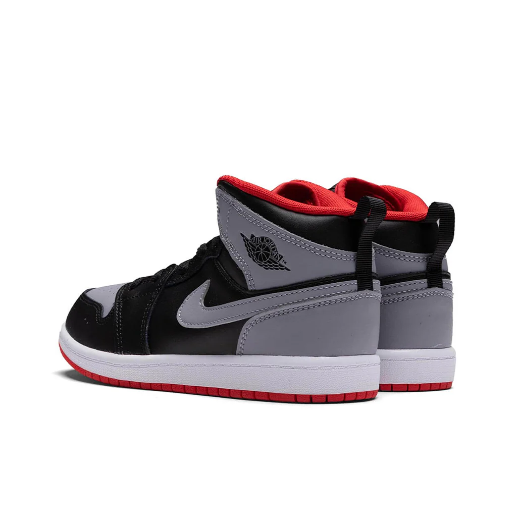 Air Jordan 1 Mid (PS) - Black/Cement Grey/Fire Red/White - Image 3