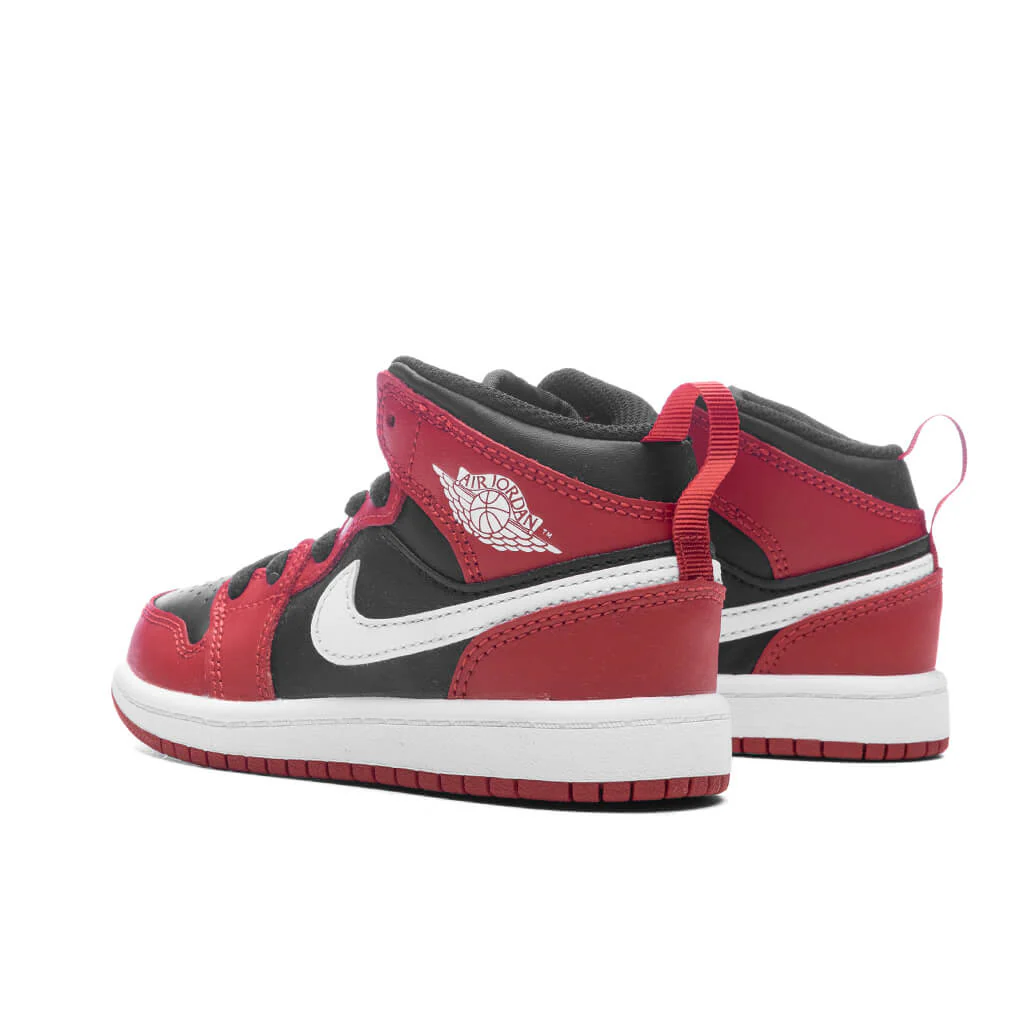 Jordan 1 Mid (PS) - Black/White/Gym Red - Image 3