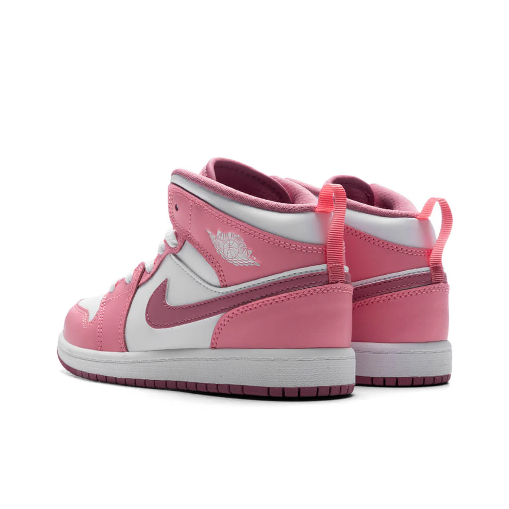 Air Jordan 1 Mid (PS) - Coral Chalk/Desert Berry/White - Image 3