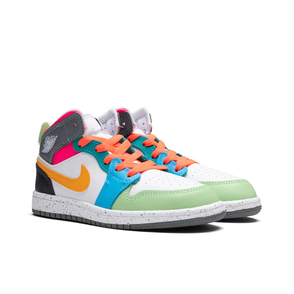 Jordan 1 Mid SE (PS) - White/Taxi/Dark Shadow/Hyper Pink - Image 2