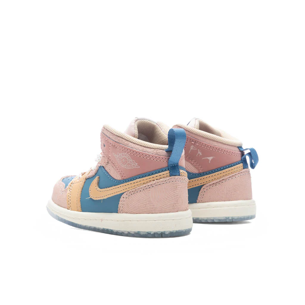Jordan 1 Mid SS (TD) 'Zen' - Aegean Storm/Hemp/Pink Oxford - Image 3