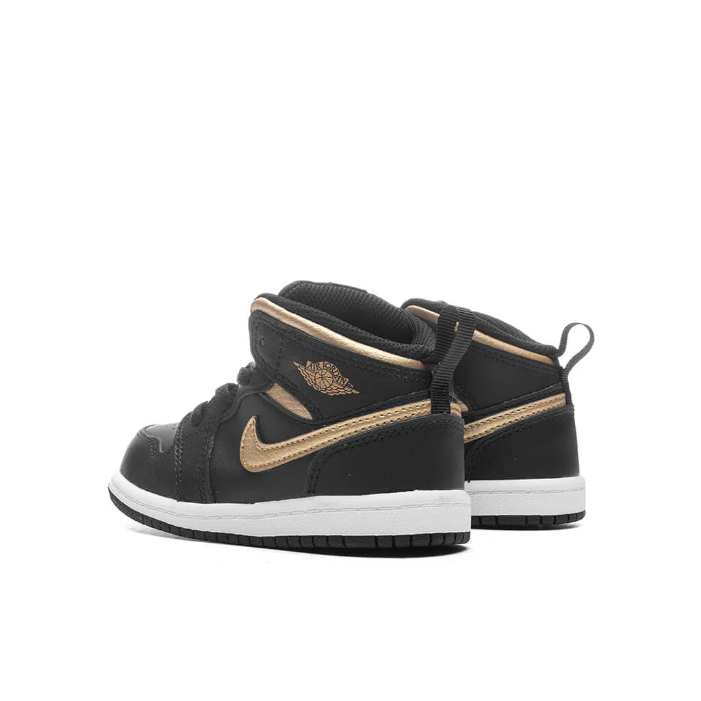 Jordan 1 Mid (TD) - Black/Metallic Gold/White - Image 3