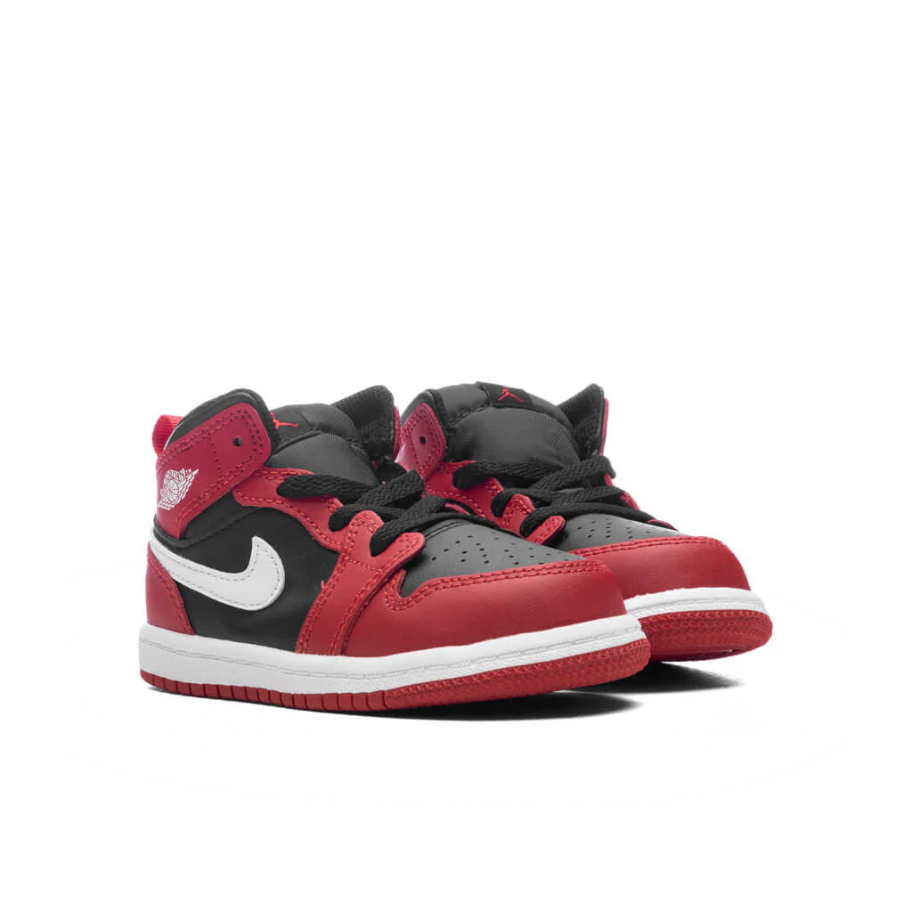 Jordan 1 Mid (TD) - Black/White/Gym Red - Image 2