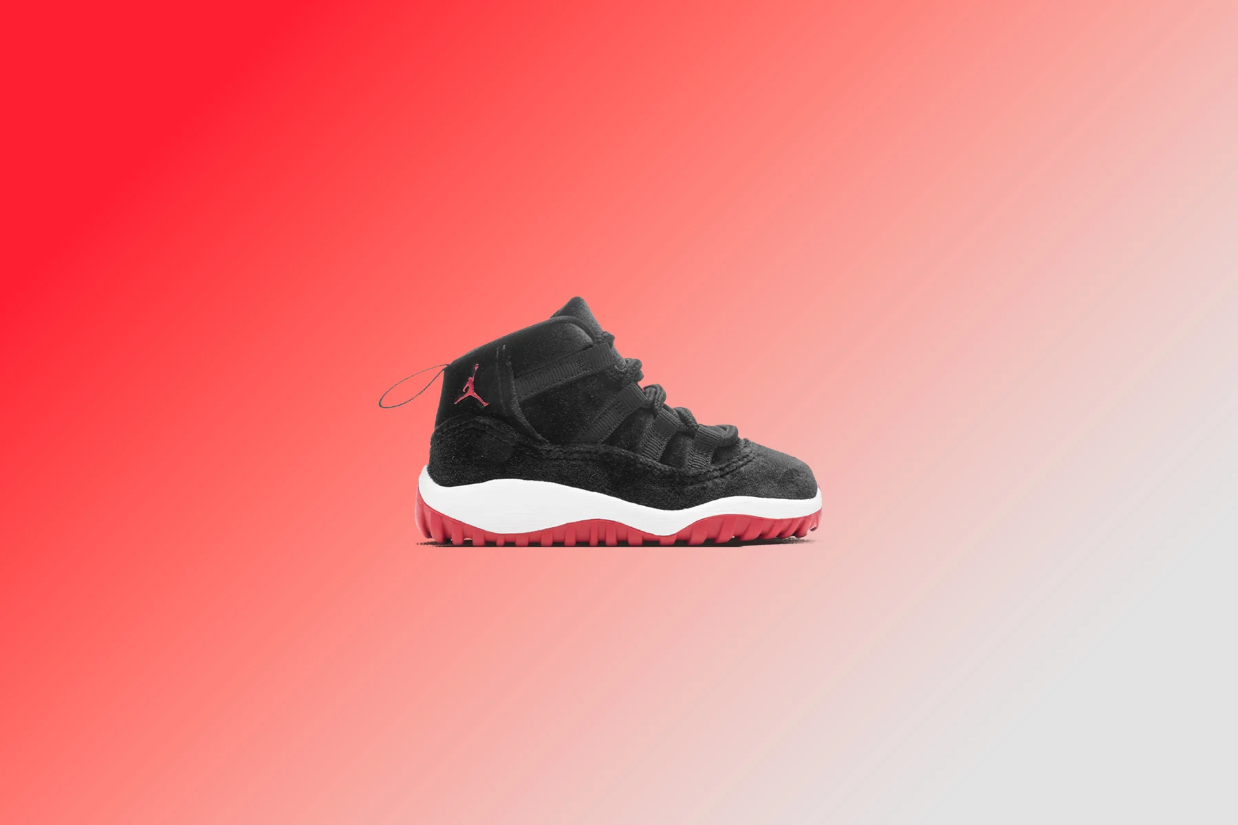 Jordan 11 Retro (TD) 'Bred Velvet' - Black/Gym Red/White - Image 5