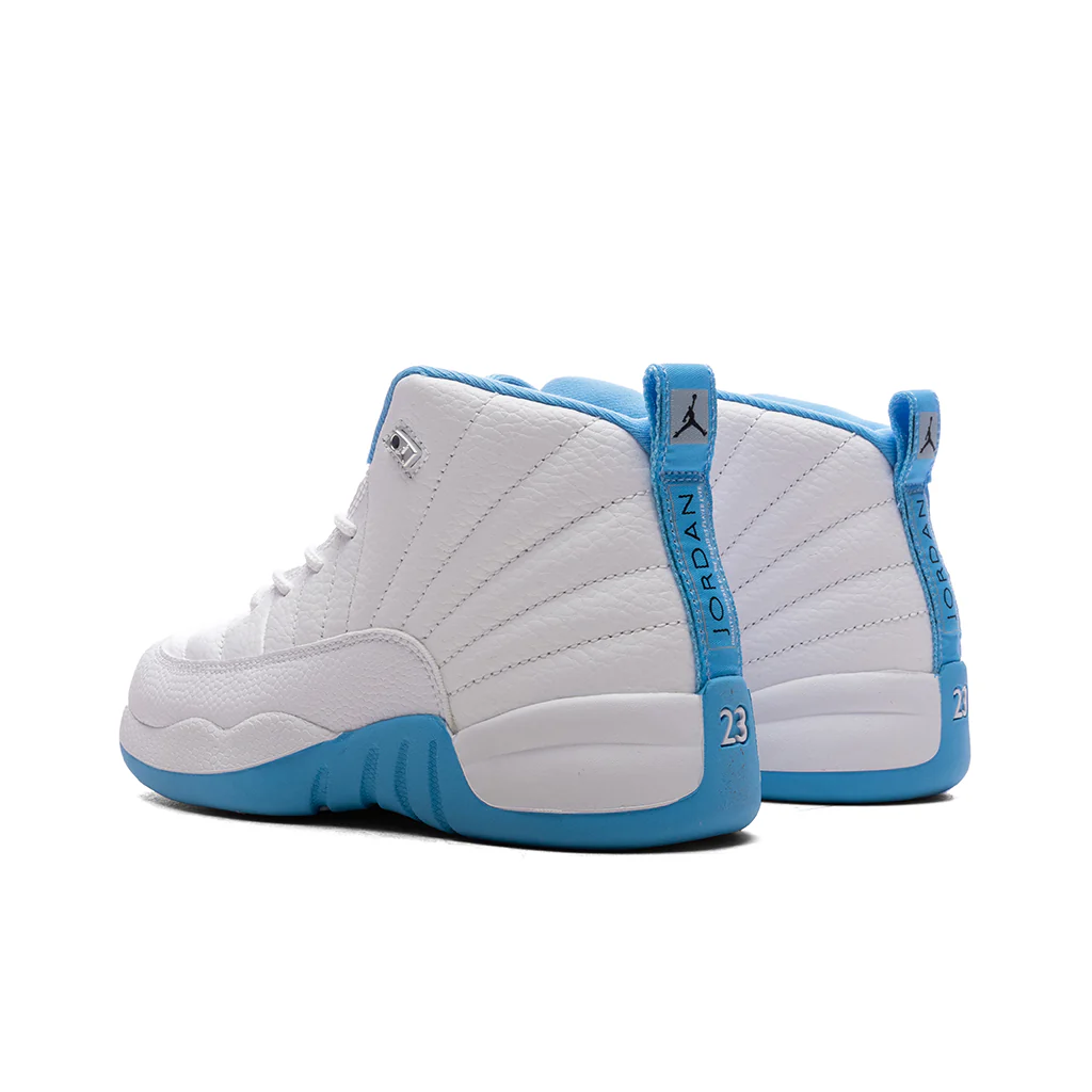 Air Jordan 12 Retro 'Melo' (PS) - White/University Blue/Metallic Silver - Image 3