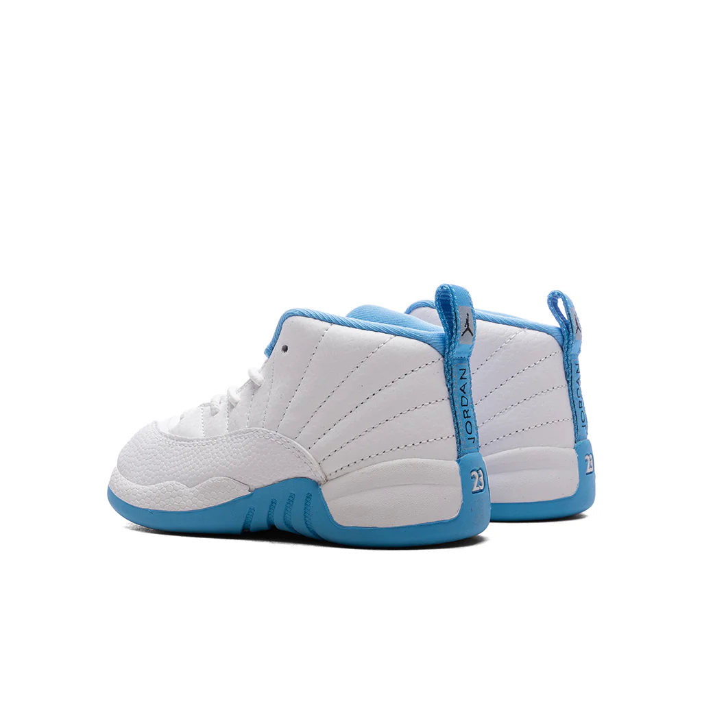 Air Jordan 12 Retro 'Melo' (TD) - White/University Blue/Metallic Silver - Image 3