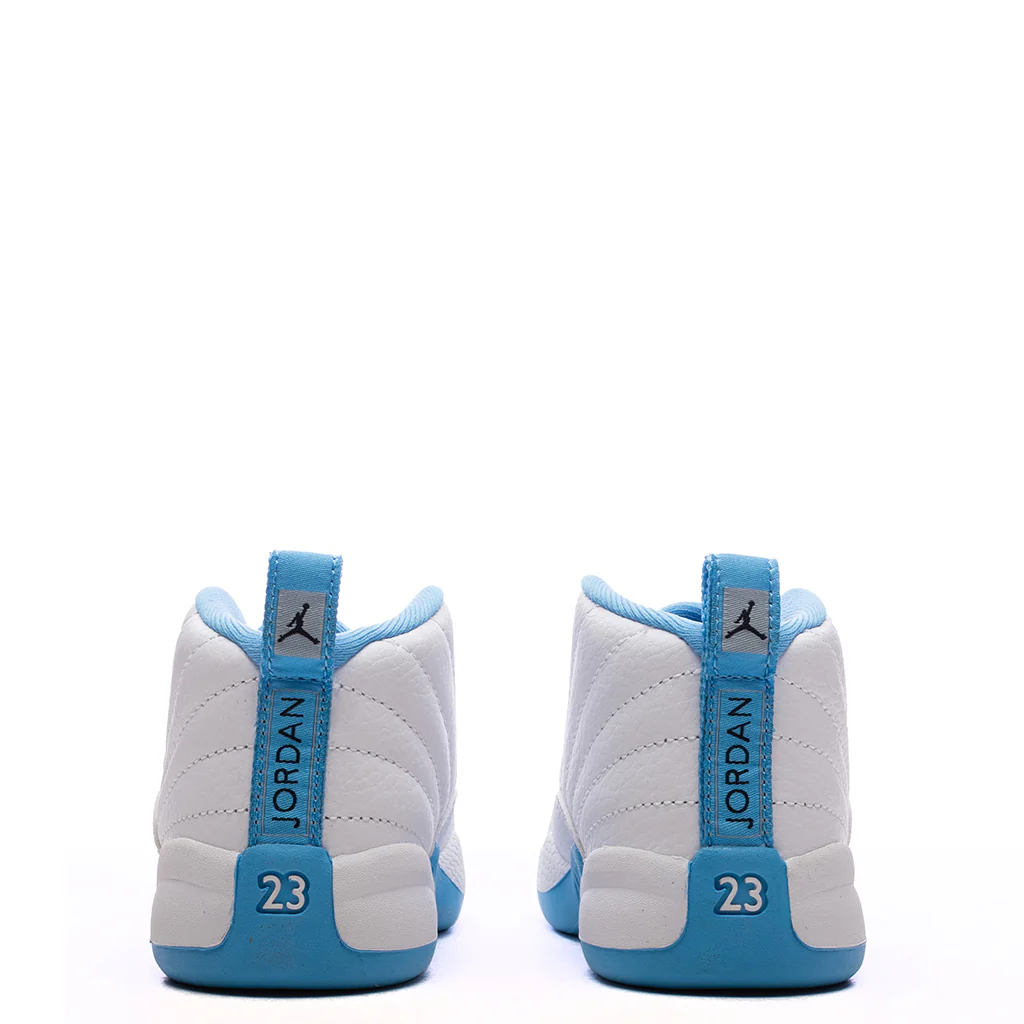 Air Jordan 12 Retro 'Melo' (TD) - White/University Blue/Metallic Silver - Image 4