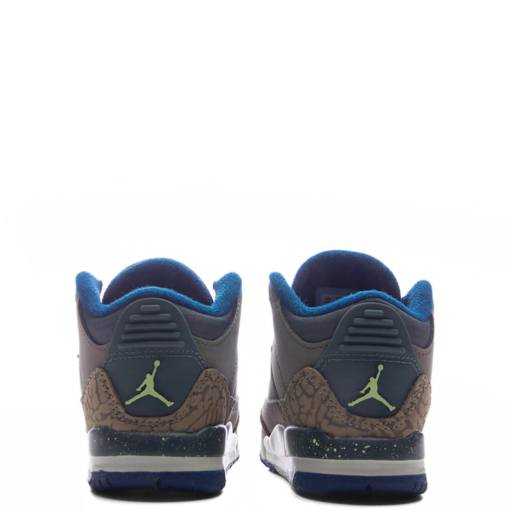 Air Jordan 3 Retro 'We Outside' (TD) - Olive Grey/Green Abyss/Khaki - Image 4