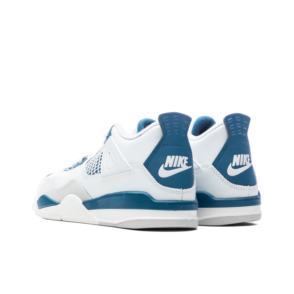 Jordan 4 Retro (PS) 'Industrial Blue' - Off White/Military Blue/Neutral Grey - Image 3