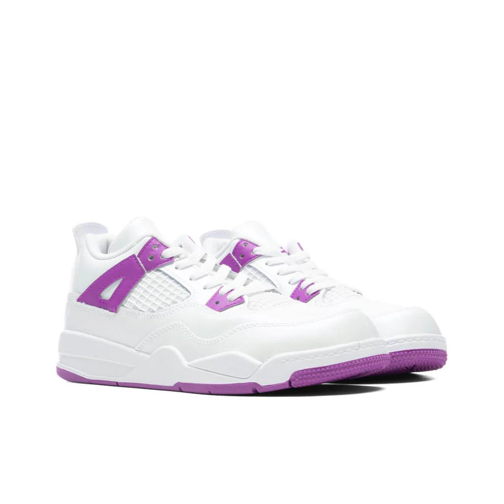 Jordan 4 Retro (PS) - White/Hyper Violet - Image 2